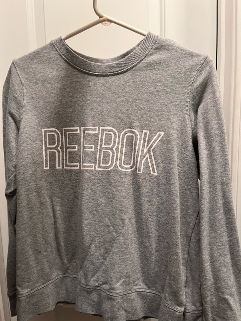 Reebok Gray Crewneck with Red Logo Accent